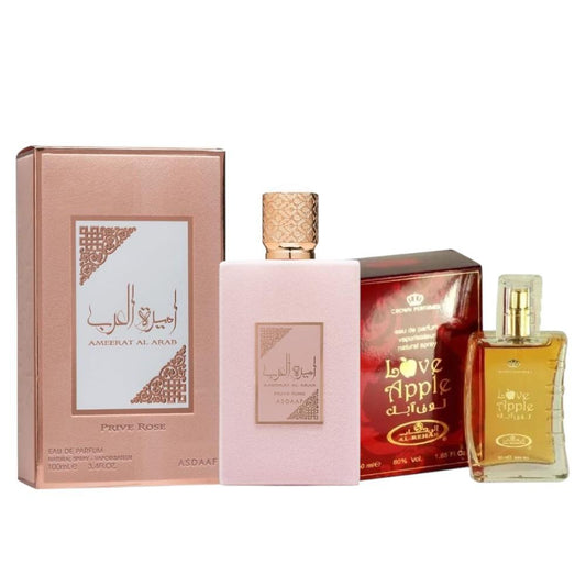 Pack of Prive Rose and Love ApplePerfume