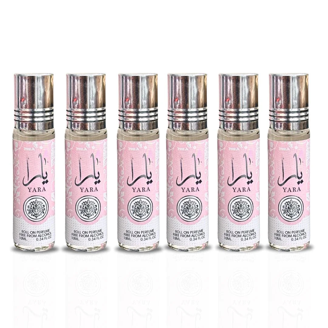 YARA Roll On Perfume Oil CPO 10ML (0.34 OZ) By Ard Al Zaafaran | Captivating Aroma for the Modern Women. (PACK OF 6)