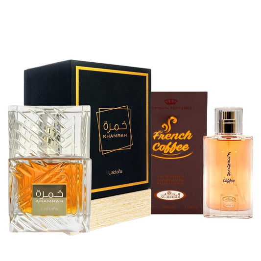 Pack of Khamrah and French Coffee Perfume.