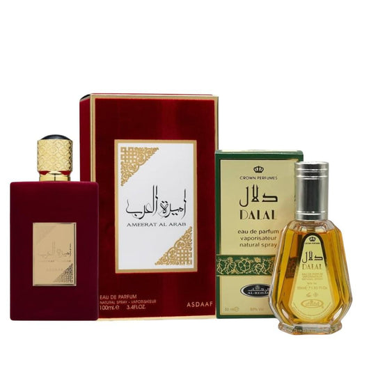 Pack of Asdaaf Ameerat Al Arab Eau de Parfum and Dalal Perfume