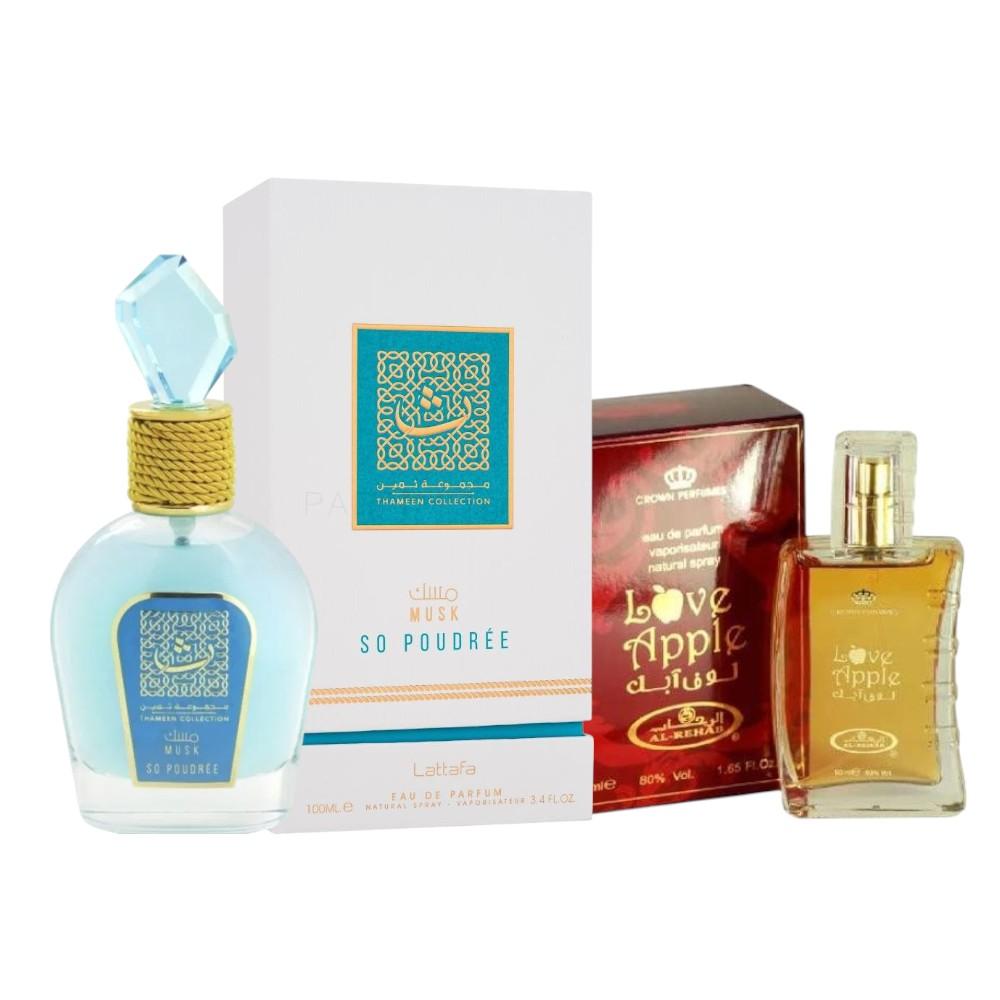 Pack of Musk So Poudree Thameen and Love Apple 50 Perfume