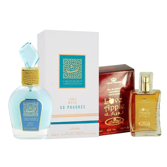Pack of Musk So Poudree Thameen and Love Apple 50 Perfume