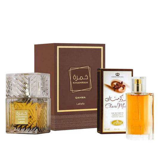 Khamrah Qahwa and choco musk perfume