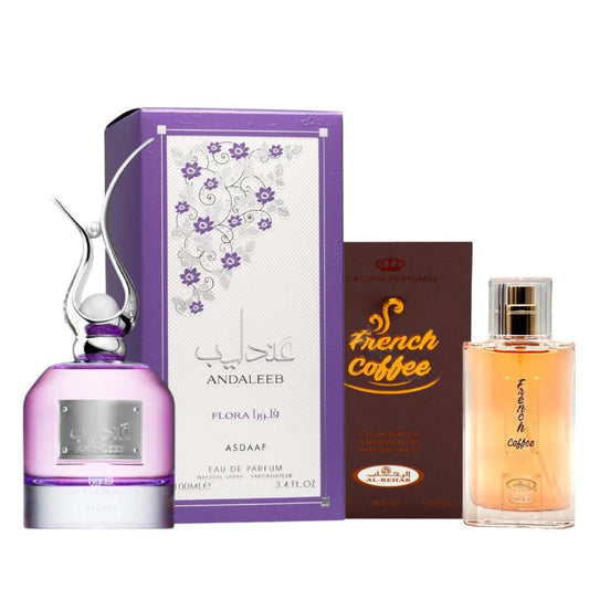 Asdaaf Andaleeb Flora and French coffee perfume.