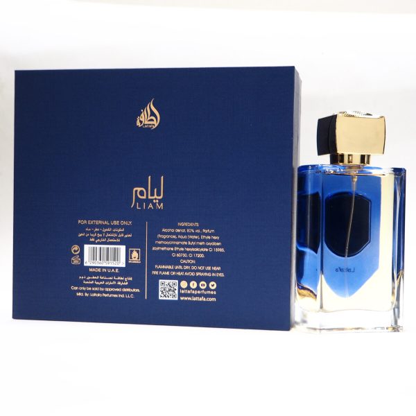 Lattafa Liam Blue Shine 3.4 Ounce Eau de Parfum Spray for Unisex