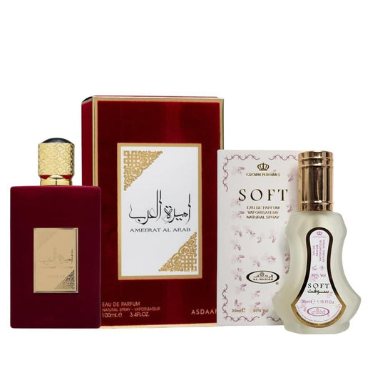 Asdaaf Ameerat Al Arab Eau de Parfum Spray & Soft Floral Oriental Fragrance Elegant Tester Set