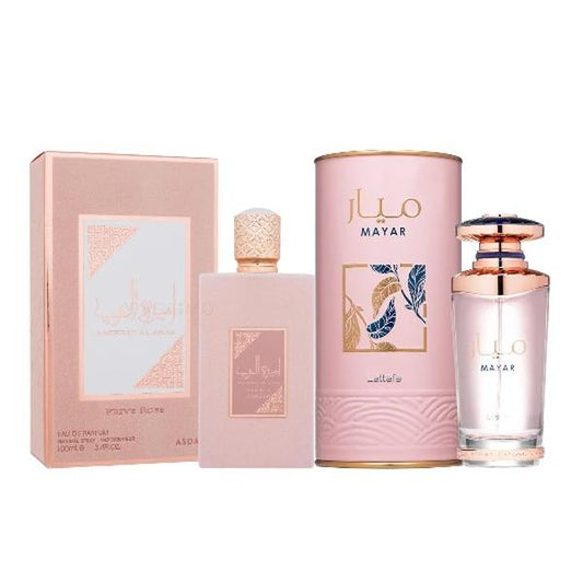 Pack of Asdaaf Ameerat Al Arab Prive Rose and Mayar Spray