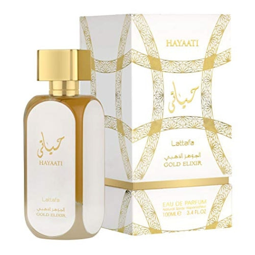 Lattafa Hayaati Gold Elixir Eau De Parfum Spray for Unisex, 3.4 Ounce