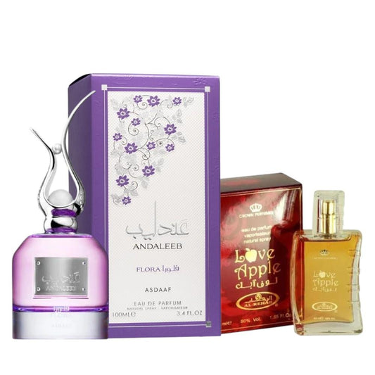 Pack of Asdaaf Andaleeb Flora and Love Apple Perfume