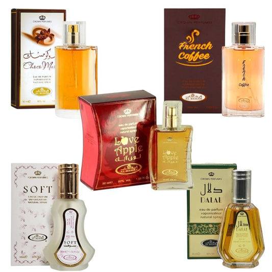 Bundle Pack of Al rehab choco musk, soft, Dalal, love Apple and French coffee (2 Pack)