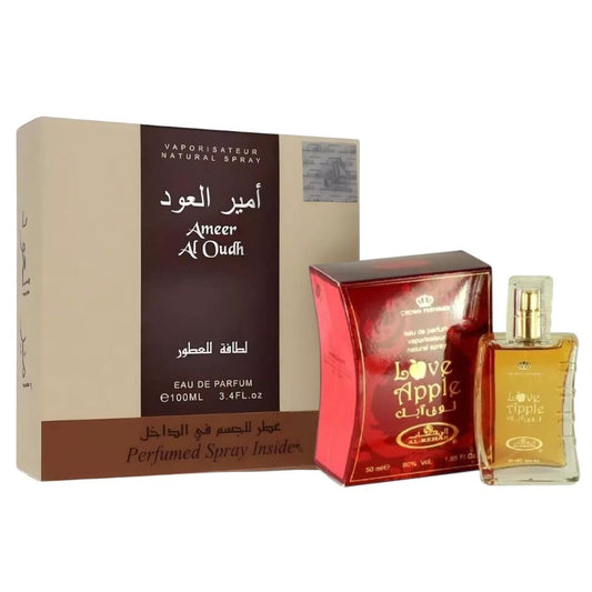 Pack of Ameer Al Oudh + 100ml Deodorant Spray and Love Apple Perfume